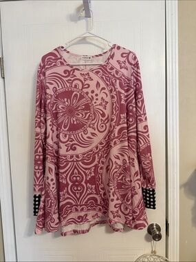 Nuggles Pink Medallion Print Tunic Top